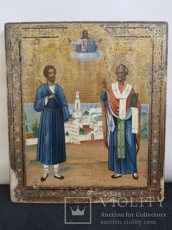 Икона святых Николая Чудотворца и Симеона Верхотурского, фото №4