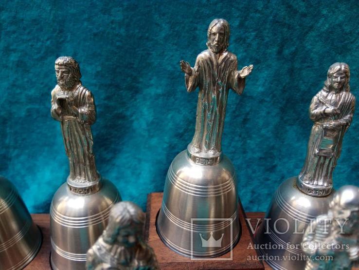 Колокольчики раритетные серия "Исус Христос и 12 апостолов" олово металл 1978 год США, фото №4