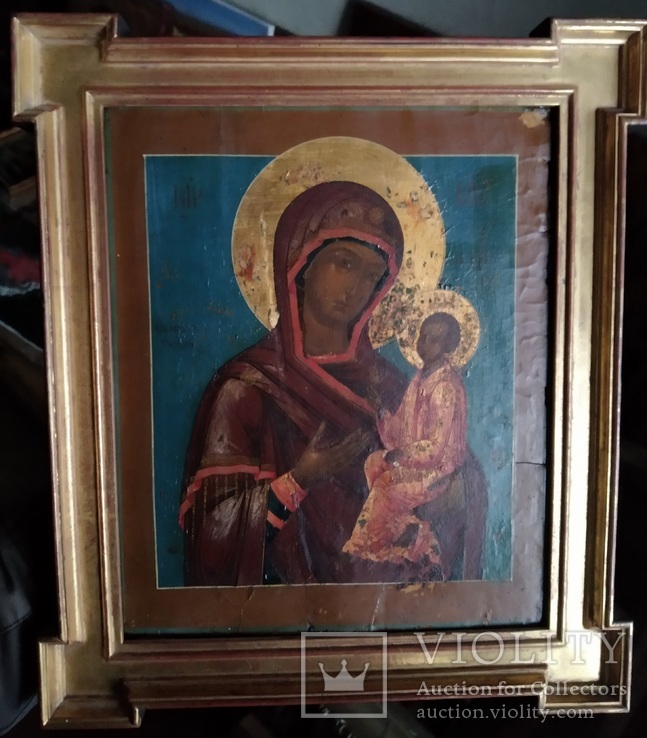 Икона Богородица Тихвинская, 19 век, школьная, фото №3