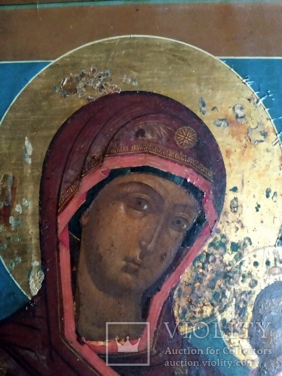 Икона Богородица Тихвинская, 19 век, школьная, фото №6
