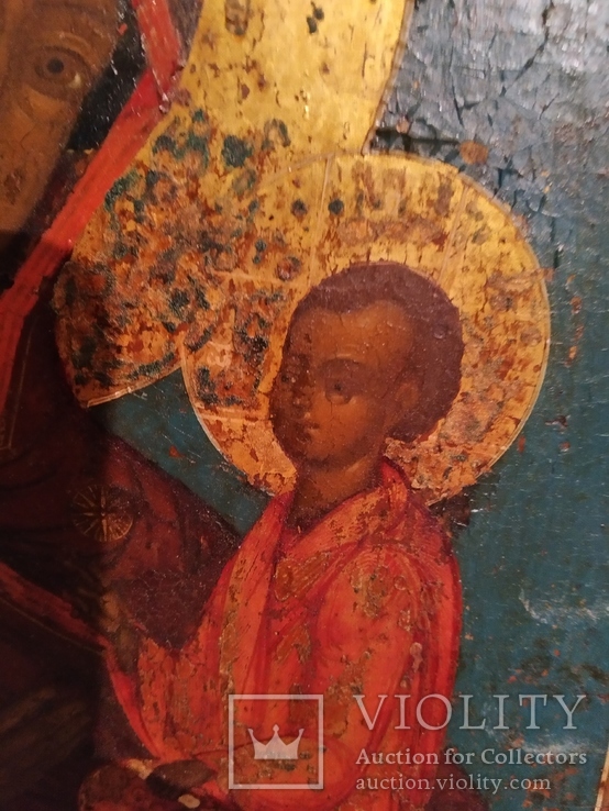Икона Богородица Тихвинская, 19 век, школьная, фото №9