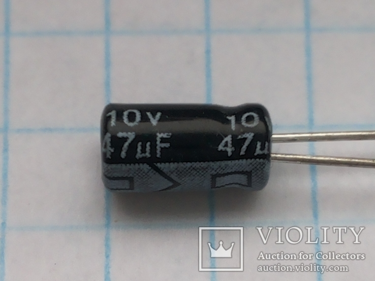 Конденсатор электролитический 47 uF 10 V 105C 50 шт, фото №2