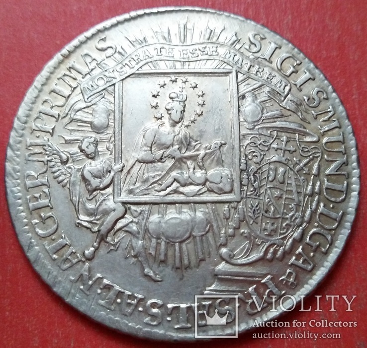  Талер, Зальцбург,  1758 год, Сигизмунд фон Шратенбах, XF, фото №9