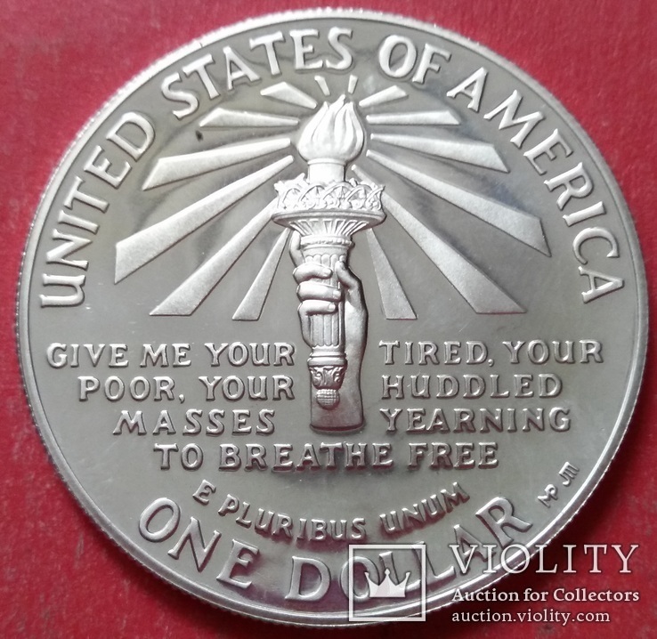1 Доллар 1986 год 100 лет Статуе Свободы, США, Proof, Серебро, фото №5