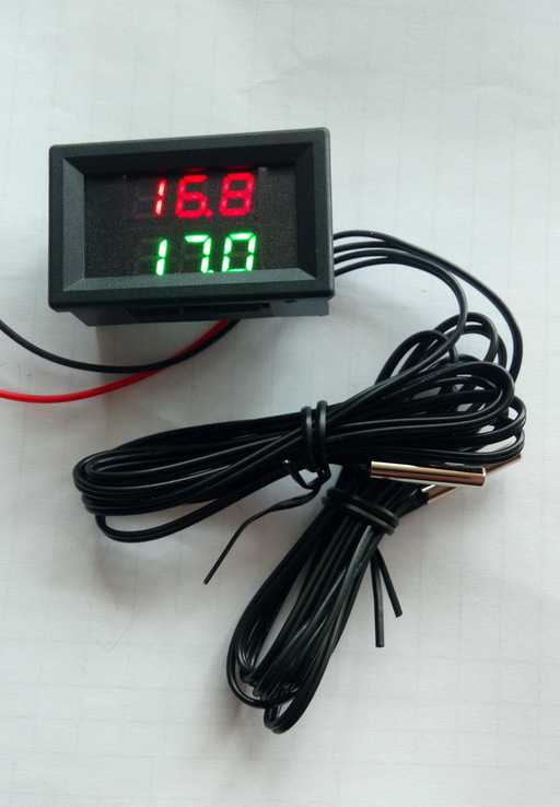 Термометр с двумя датчиками 12 вольт, фото №2