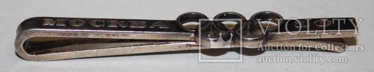 Серебрянный зажим для галстука "Олимпиада Москва-80" (проба 916,вес 8,2 грамма), фото №3