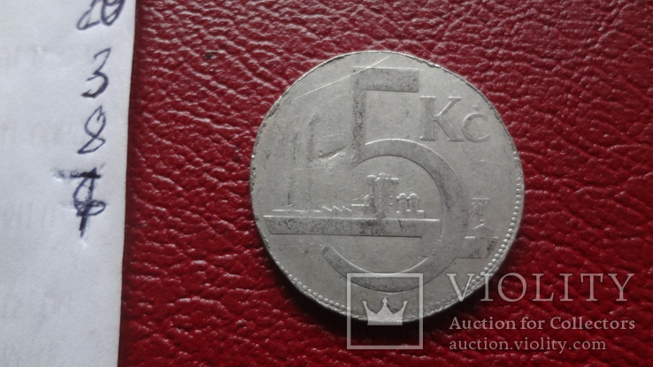 5  крон  1929  Чехословакия   ($3.8.7)~, фото №5