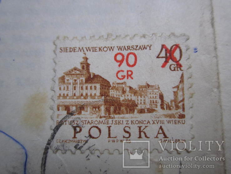 Почтовый конверт Польши с двумя разными марками, фото №4