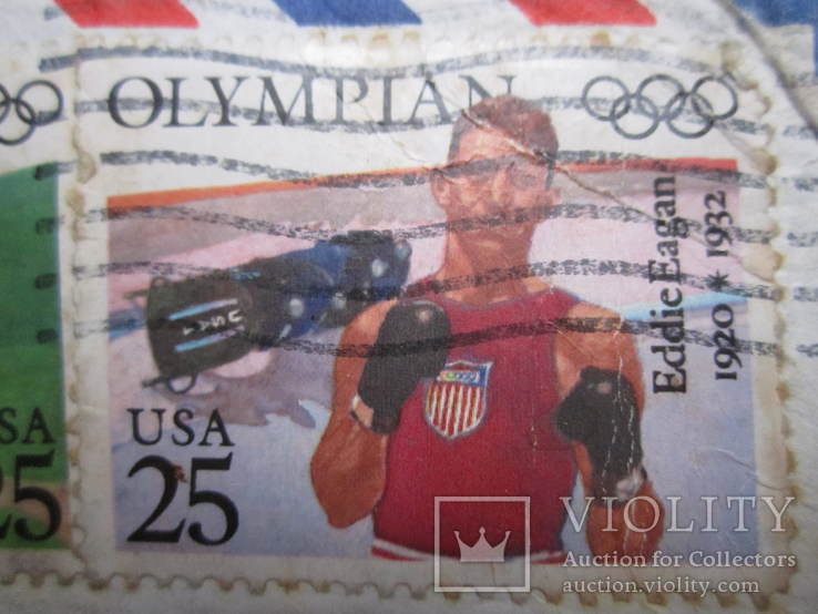 Перёд конверта из Америки 1990г. с двумя разными марками, фото №8
