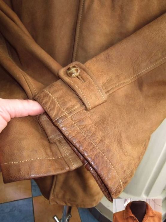 Большая кожаная мужская куртка HM Leather System. Германия. Лот 778, фото №6
