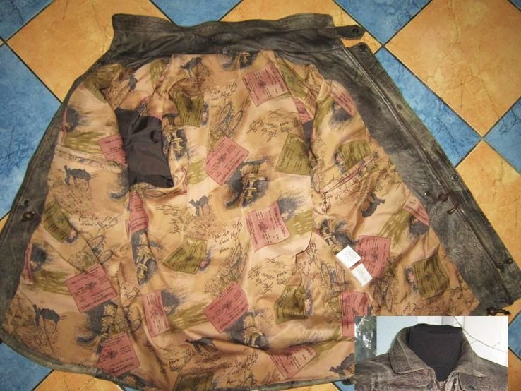 Большая кожаная мужская куртка. Турция. Лот 781, фото №5