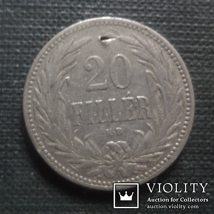 20 филлеров 1893 Австро-Венгрия  (А.2.10)~, фото №3
