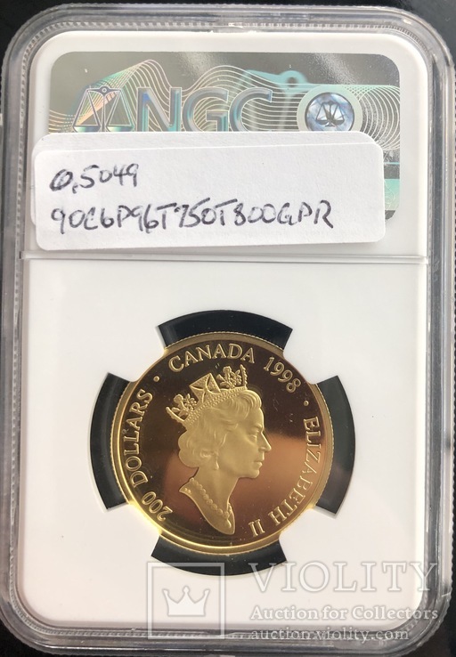 200 $ 1998 год PF-68 Канада золото 0,5049 унции, фото №3