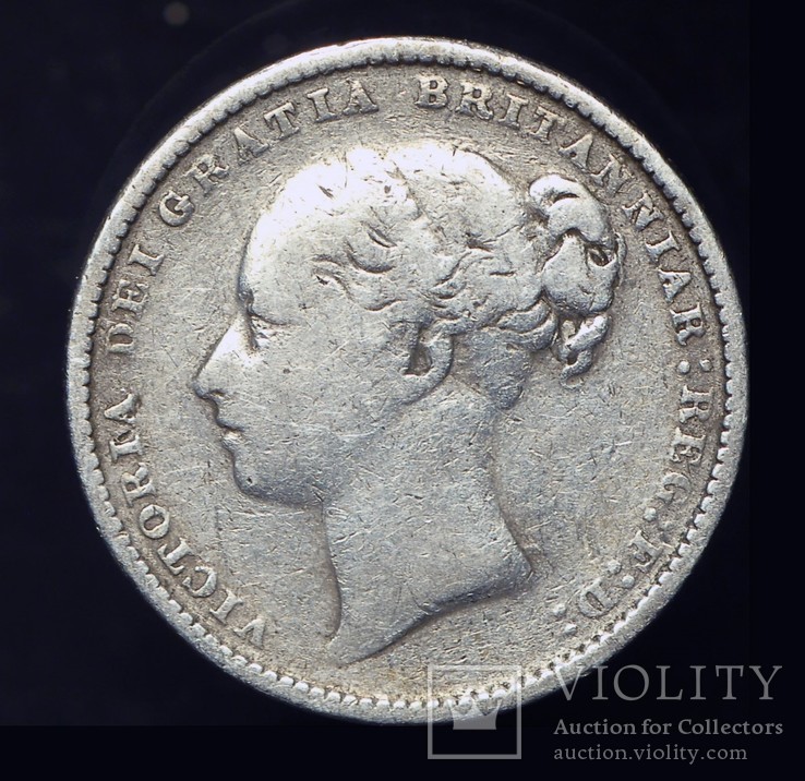 Великобритания шиллинг 1885 серебро 925 пробы, фото №3