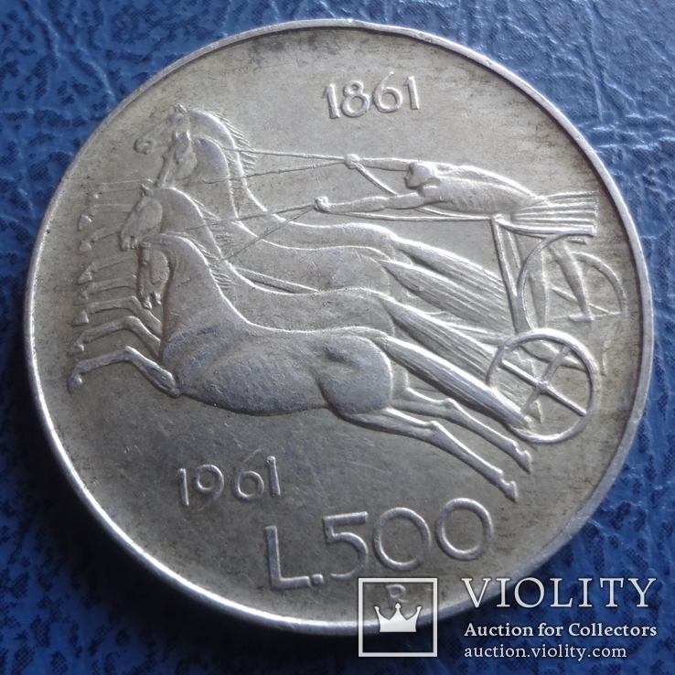 500  лир 1961  Италия  серебро  ($2.6.5)~, фото №2