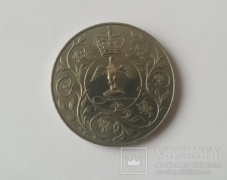 Великобритания 25 пенсов коронация Елизавета II 1977 год, фото №4