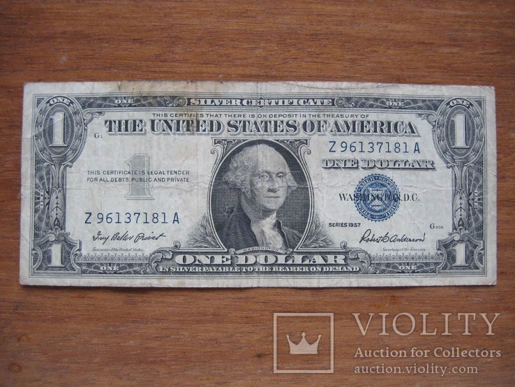 1 доллар 1957 года (Z9613), фото №2