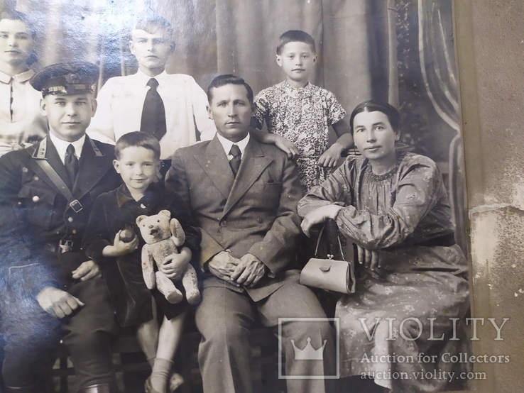 1940 Фото семьи с Летчиков в форме. 31,5х24см, фото №4