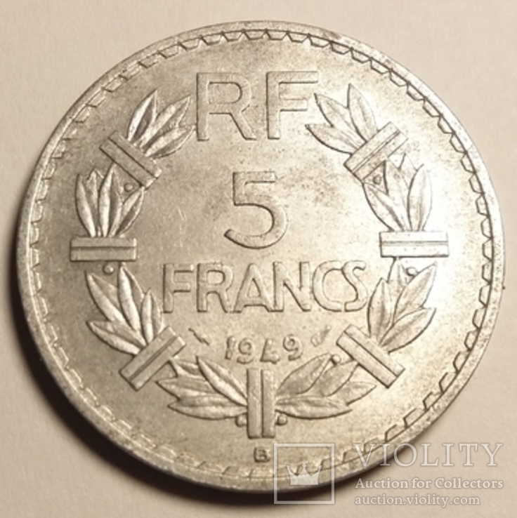 Франція 5 франків, 1949, фото №2