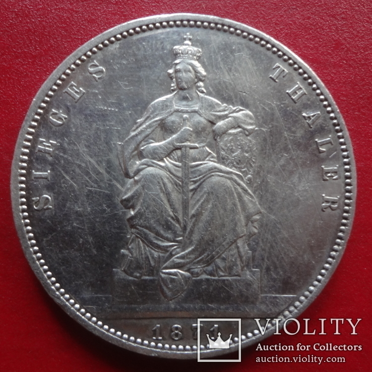 Талер 1871 Пруссия Победный   серебро   (,4.4.14)~, фото №2