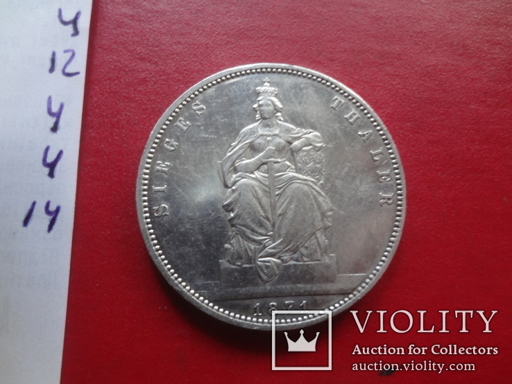 Талер 1871 Пруссия Победный   серебро   (,4.4.14)~, фото №7