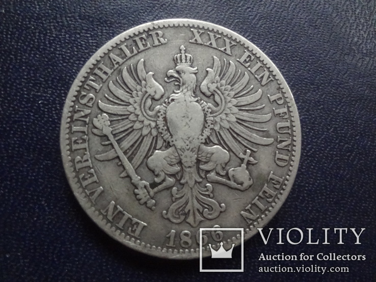 Талер 1866   Пруссия   серебро   (1.3.8)~, фото №2