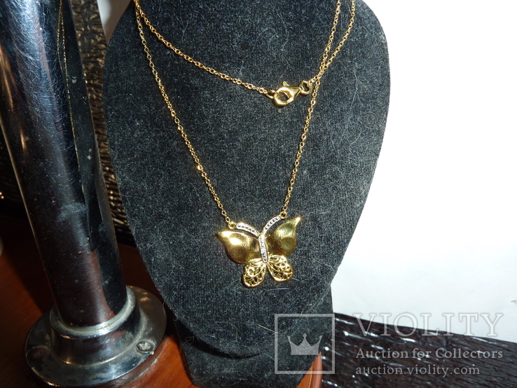 Ожерелье *Бабочка* с бриллиантовой насечкой, фото №2