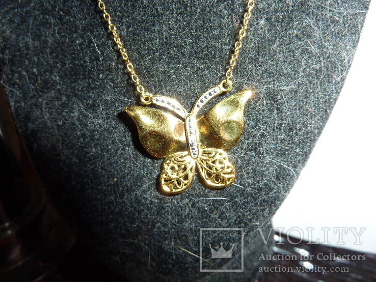 Ожерелье *Бабочка* с бриллиантовой насечкой, фото №3
