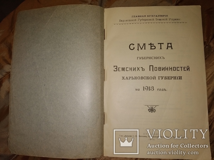 1913 Бухгалтерия Смета Земских Повинностей Харьковской губернии Харьков, фото №4