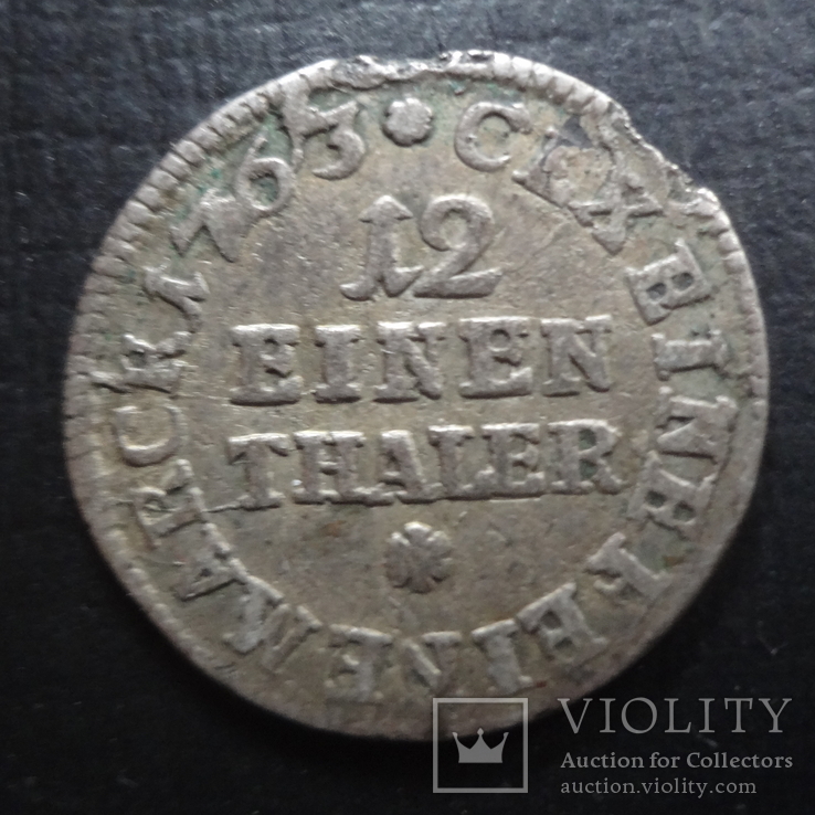 1/2  талера 1763  Саксония   серебро    ($4.1.4)~, фото №4