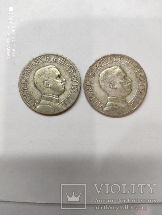 Италия 1 лира, 2 монети в лоті 1910р, 1912р., фото №3