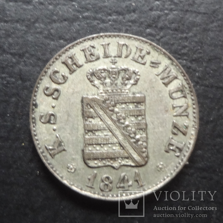 1/2  ньюгрошен 5 пфеннигов  1841  Саксония  серебро  ($4.1.31)~, фото №5