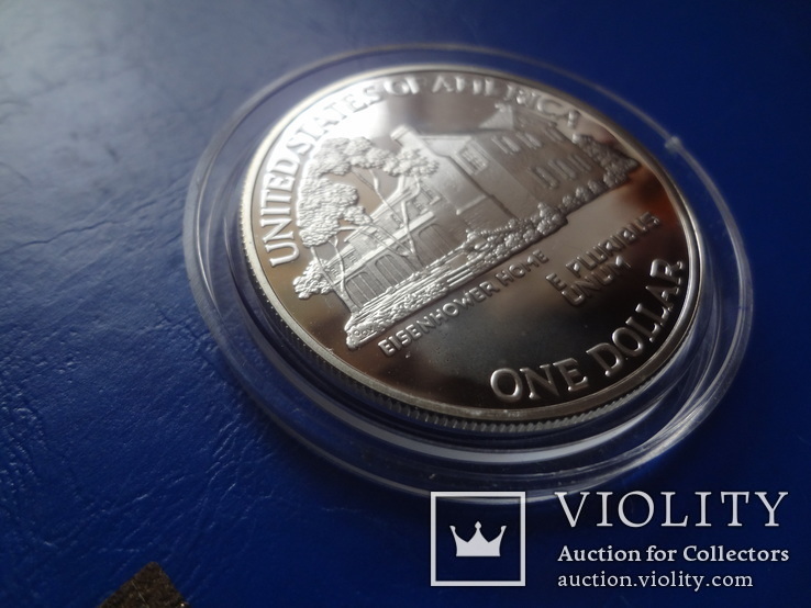 1 доллар 1990  США  серебро   (8.1.12)~, фото №4