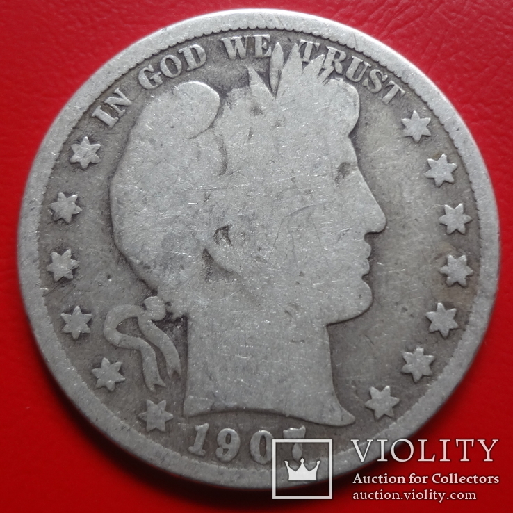 Пол доллара 50 центов 1907 США   серебро   (G.3.1)~, фото №4