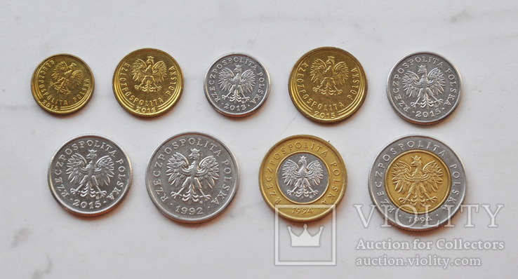 Обиходные монеты Польши 1, 2, 5, 10, 20, 50 грош, 1, 2, 5 злот, фото №3