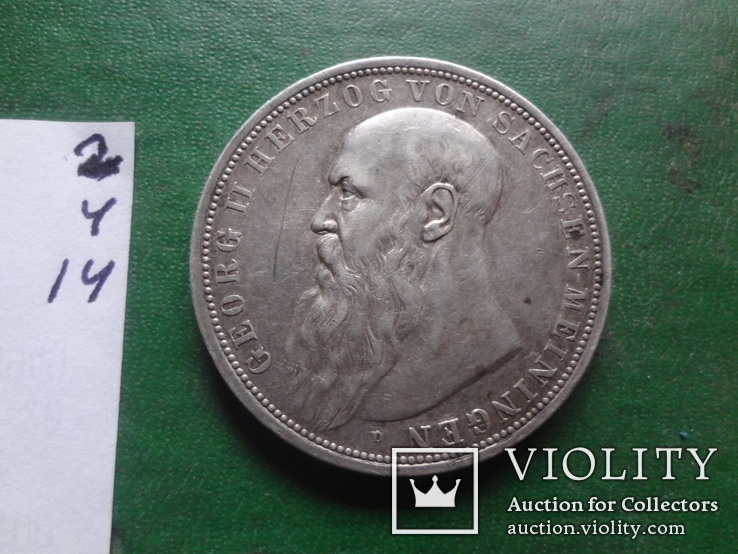 3 марки 1908  Германия Мейнинген  серебро  (2.4.14)~, фото №7