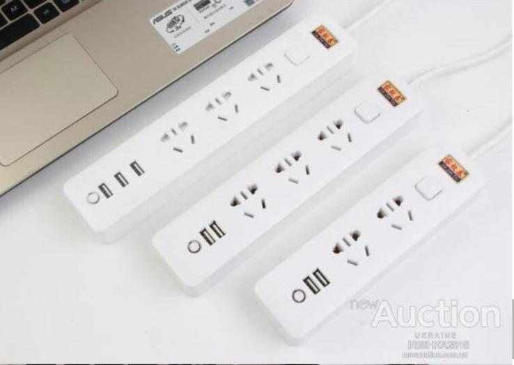 Xiaomi copi удлинитель розетка зарядное с USB штекер вилка +защита 2+2ЮСБ, numer zdjęcia 8