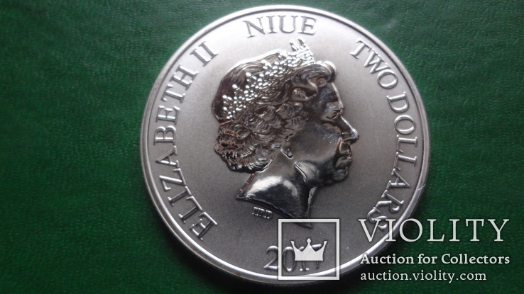2  доллара  2017 Ниуэ Дартвейдер серебро унция999 (2.5.5)~, фото №4