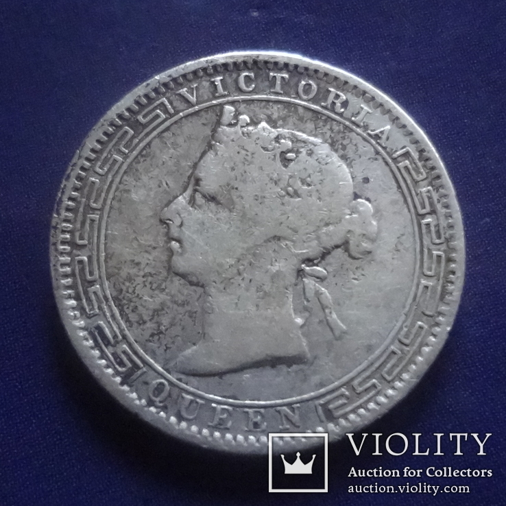 25 центов 1893 Цейлон  Серебро  (К.16.3)~, фото №2
