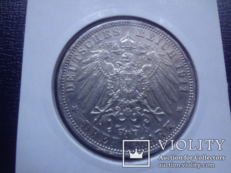 3 марки 1911  Анхаль серебро  Холдер  178 ~, фото №4