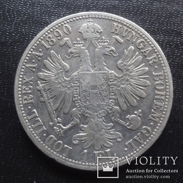 1 флорин 1890  Австро-Венгрия  серебро    (,I.6.11)~, фото №2