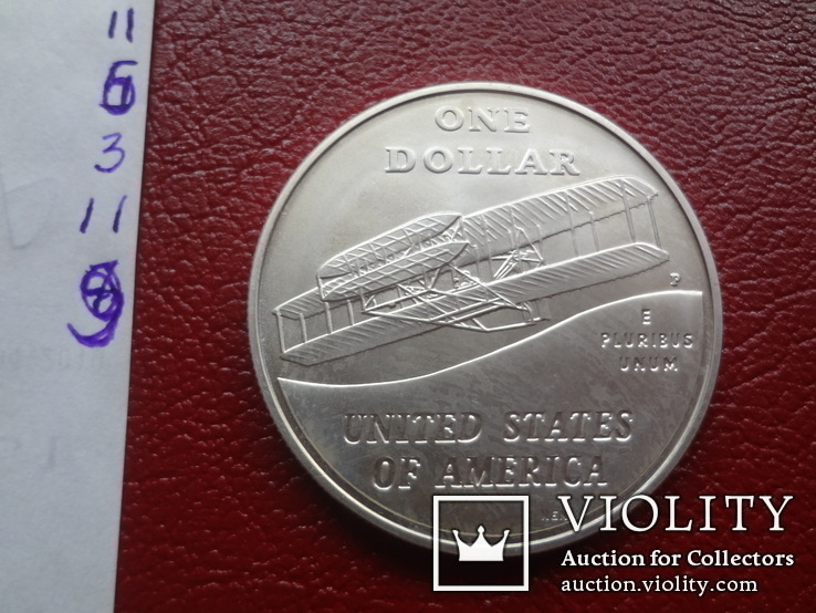 1 доллар 2003  США братья Райт  серебро   (3.11.9) ~, фото №4