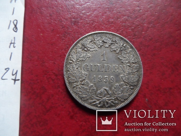 1 гульден  1839  Бавария  серебро    (А.1.27)~, фото №8