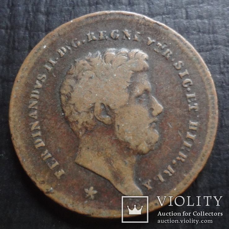 2 торнези 1856 Королевство двух Сицилий   ($4.5.27)~, фото №3
