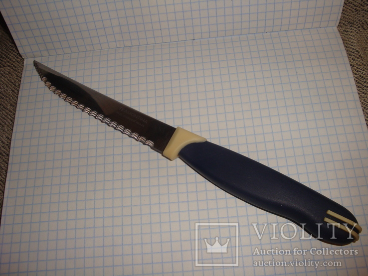 Нож кухонный пила Tramontina inox stainless brazil, фото №3