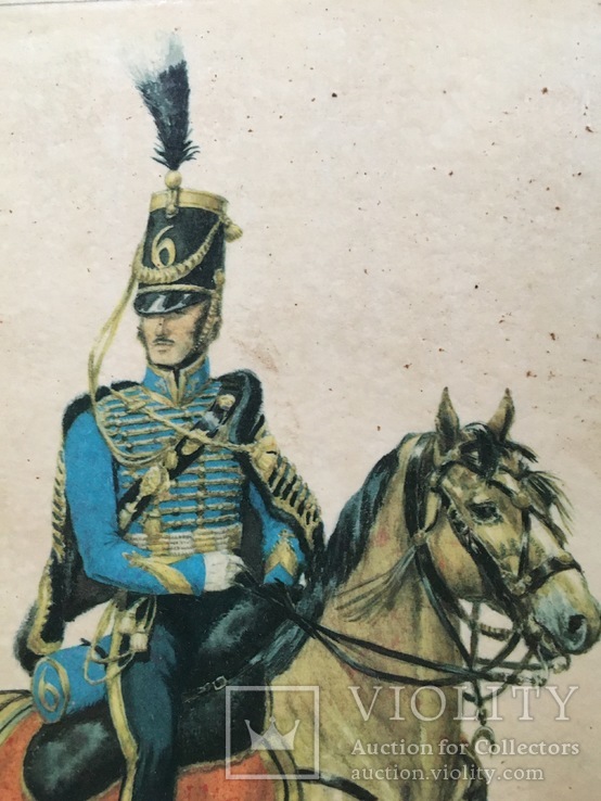 Картинка 220х275 мм, офицер гусарского полка, Нидерланды, 1825 г, фото №3