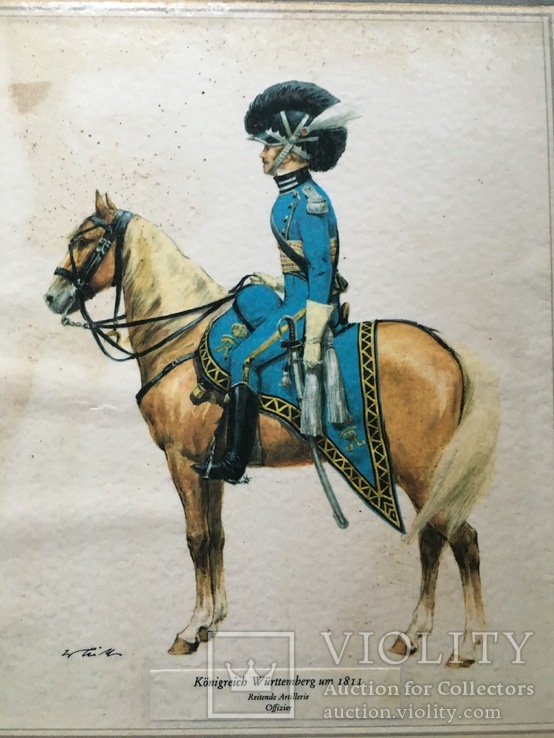Картинка 220х275 мм, офицер конной артиллерии, Королевство Вюртемберг, 1811 г, фото №3