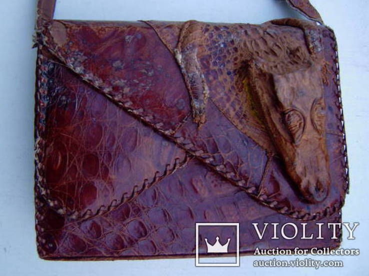 Сумочка из крокодильей кожи кубинская,довоенная, фото №2