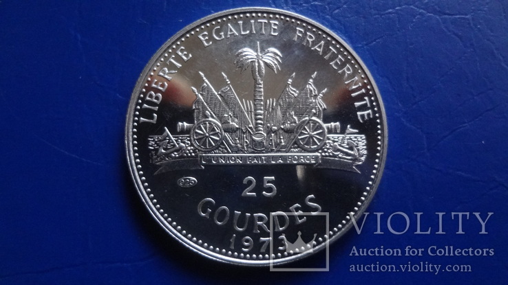 25  гурдес 1973  Гаити  серебро    ($8.3.3)~, фото №4