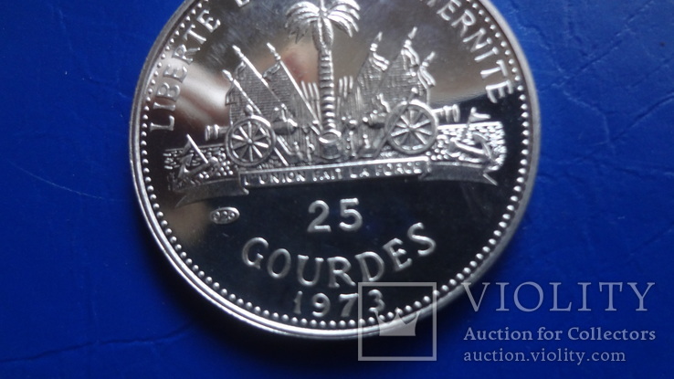 25  гурдес 1973  Гаити  серебро    ($8.3.3)~, фото №6